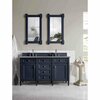 James Martin Vanities Brittany 60in Double Vanity, Victory Blue w/ 3 CM Grey Expo Quartz Top 650-V60D-VBL-3GEX